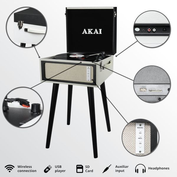 Програвач вінілових дисків Akai ATT-100BT 00122545 фото